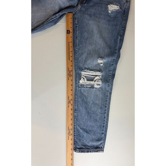 Nature Denim Women's Mid Rise Boyfriend Jeans Distressed Destructed Size 13 / 30 - Picture 9 of 10